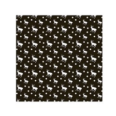 Deer Dots Brown Small Satin Scarf (square) by snowwhitegirl