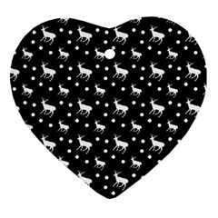 Deer Dots Black Ornament (Heart)