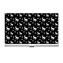 Deer Dots Black Business Card Holder