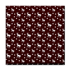 Deer Dots Red Tile Coasters by snowwhitegirl