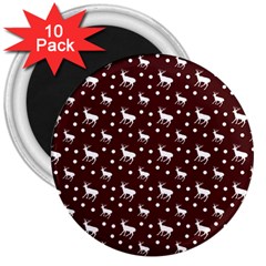 Deer Dots Red 3  Magnets (10 pack) 