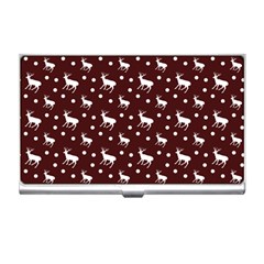 Deer Dots Red Business Card Holder