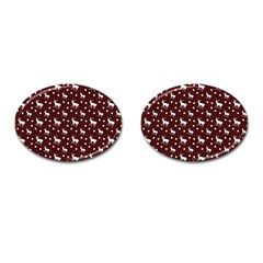 Deer Dots Red Cufflinks (Oval)