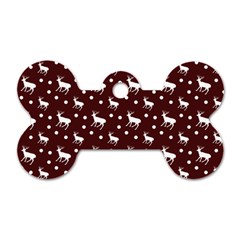 Deer Dots Red Dog Tag Bone (Two Sides)