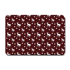 Deer Dots Red Small Doormat  by snowwhitegirl