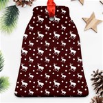 Deer Dots Red Ornament (Bell) Front