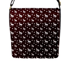 Deer Dots Red Flap Closure Messenger Bag (L)