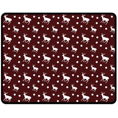 Deer Dots Red Double Sided Fleece Blanket (Medium) 