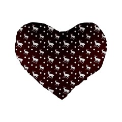 Deer Dots Red Standard 16  Premium Flano Heart Shape Cushions