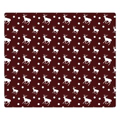 Deer Dots Red Double Sided Flano Blanket (Small) 