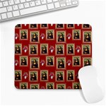 Mona Lisa Frame Pattern Red Large Mousepads Front