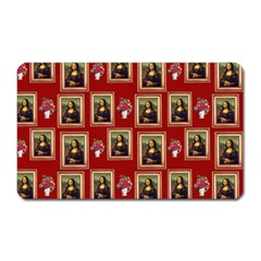 Mona Lisa Frame Pattern Red Magnet (rectangular) by snowwhitegirl