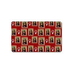 Mona Lisa Frame Pattern Red Magnet (name Card) by snowwhitegirl