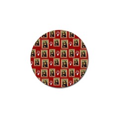 Mona Lisa Frame Pattern Red Golf Ball Marker (4 Pack) by snowwhitegirl