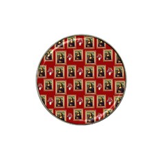 Mona Lisa Frame Pattern Red Hat Clip Ball Marker (4 Pack) by snowwhitegirl