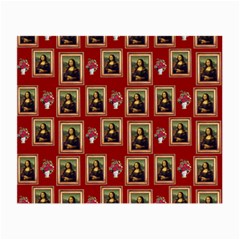 Mona Lisa Frame Pattern Red Small Glasses Cloth by snowwhitegirl