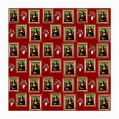 Mona Lisa Frame Pattern Red Medium Glasses Cloth by snowwhitegirl