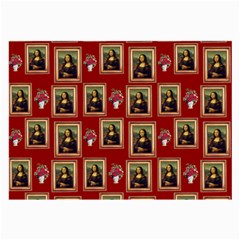 Mona Lisa Frame Pattern Red Large Glasses Cloth by snowwhitegirl