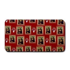 Mona Lisa Frame Pattern Red Medium Bar Mats by snowwhitegirl