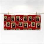 Mona Lisa Frame Pattern Red Hand Towel Front