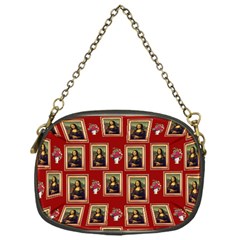 Mona Lisa Frame Pattern Red Chain Purse (one Side) by snowwhitegirl