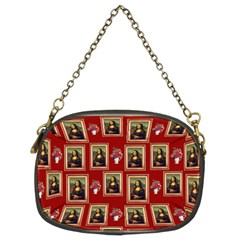 Mona Lisa Frame Pattern Red Chain Purse (two Sides) by snowwhitegirl