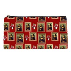 Mona Lisa Frame Pattern Red Pencil Cases by snowwhitegirl