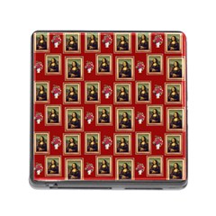 Mona Lisa Frame Pattern Red Memory Card Reader (square 5 Slot) by snowwhitegirl