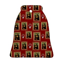 Mona Lisa Frame Pattern Red Ornament (bell) by snowwhitegirl