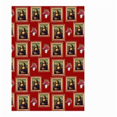 Mona Lisa Frame Pattern Red Small Garden Flag (two Sides) by snowwhitegirl