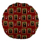 Mona Lisa Frame Pattern Red Large 18  Premium Round Cushions Front