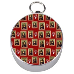 Mona Lisa Frame Pattern Red Silver Compasses by snowwhitegirl