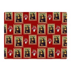 Mona Lisa Frame Pattern Red Double Sided Flano Blanket (mini)  by snowwhitegirl