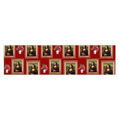 Mona Lisa Frame Pattern Red Satin Scarf (oblong) by snowwhitegirl