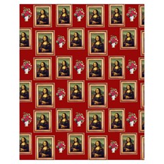 Mona Lisa Frame Pattern Red Drawstring Bag (small) by snowwhitegirl