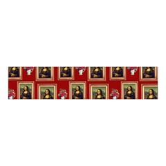 Mona Lisa Frame Pattern Red Velvet Scrunchie by snowwhitegirl