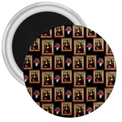 Mona Lisa Frame Pattern 3  Magnets by snowwhitegirl