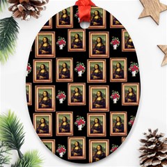 Mona Lisa Frame Pattern Ornament (oval) by snowwhitegirl