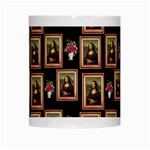 Mona Lisa Frame Pattern White Mugs Center