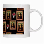 Mona Lisa Frame Pattern White Mugs Right