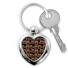 Mona Lisa Frame Pattern Key Chains (heart)  by snowwhitegirl