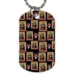 Mona Lisa Frame Pattern Dog Tag (two Sides) by snowwhitegirl