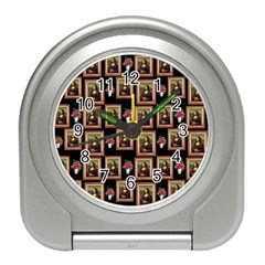 Mona Lisa Frame Pattern Travel Alarm Clock