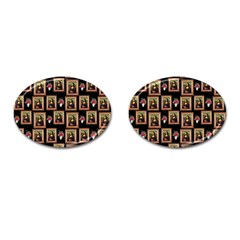 Mona Lisa Frame Pattern Cufflinks (oval)