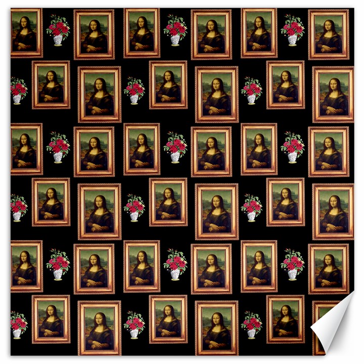 Mona Lisa Frame Pattern Canvas 12  x 12 