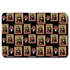 Mona Lisa Frame Pattern Large Doormat  by snowwhitegirl