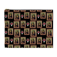 Mona Lisa Frame Pattern Cosmetic Bag (xl) by snowwhitegirl