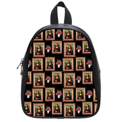 Mona Lisa Frame Pattern School Bag (small) by snowwhitegirl