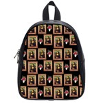 Mona Lisa Frame Pattern School Bag (Small) Front