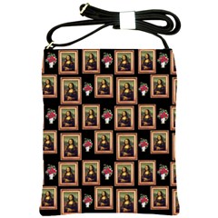 Mona Lisa Frame Pattern Shoulder Sling Bag by snowwhitegirl